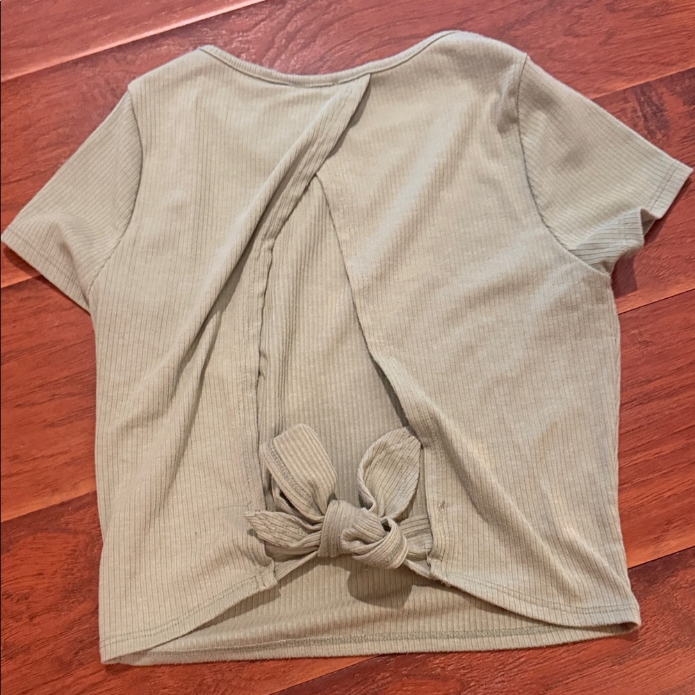 Sage Green Open-Back Tie Top
